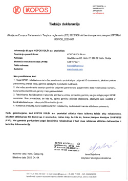 Tiekėjo deklaracija